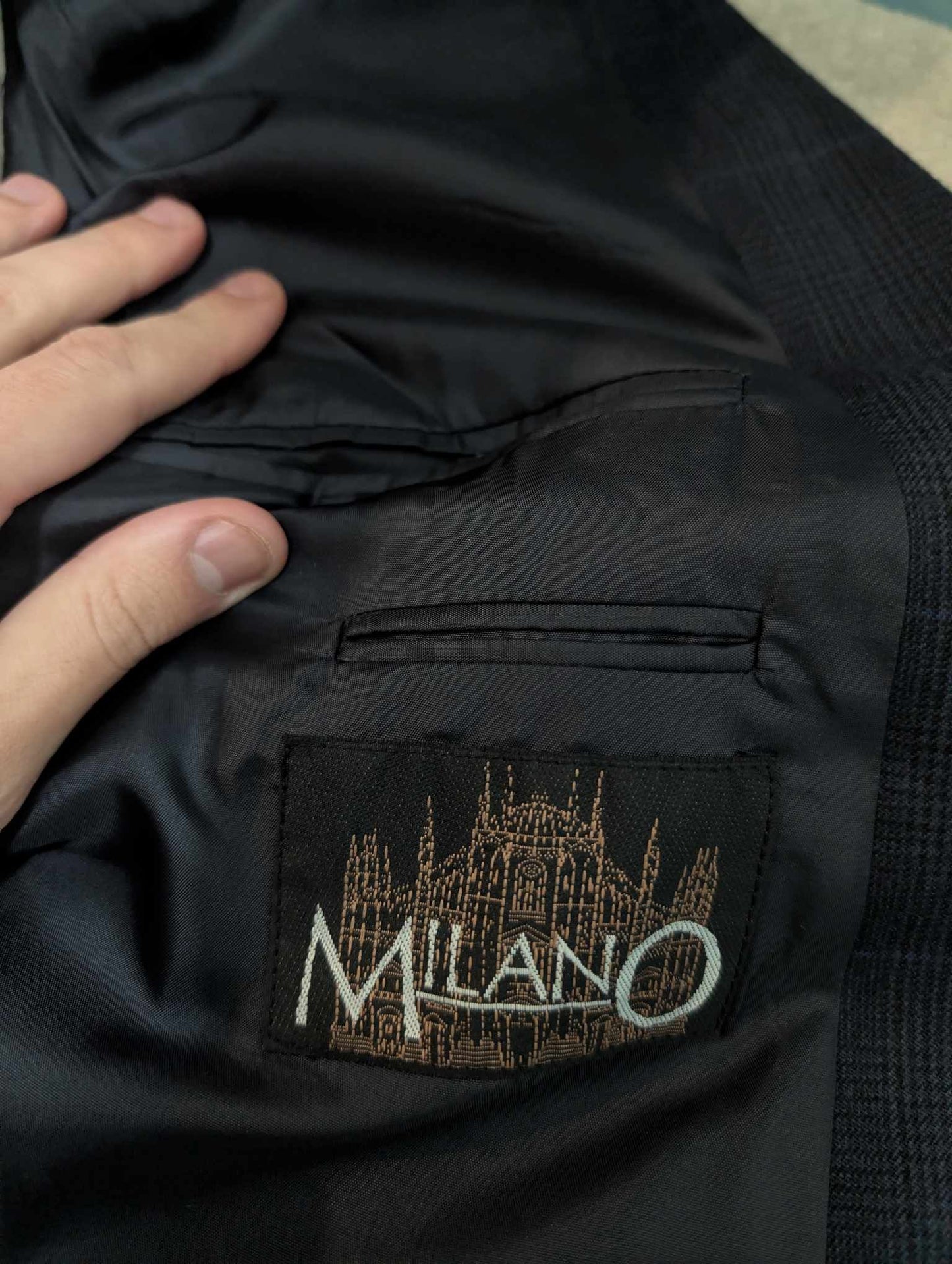 Magnifique costume croisé bleu a carreau