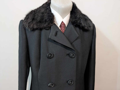 Mignon manteau croisé noir femme