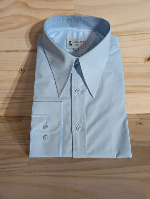 Cotton shirt with point collar Close 10cm