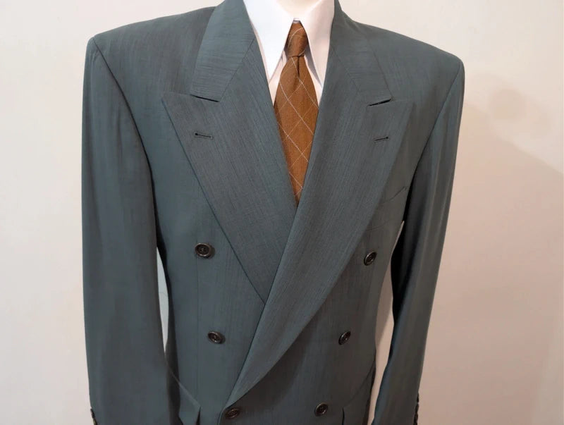 Legendärer grüner, zweireihiger Wollanzug