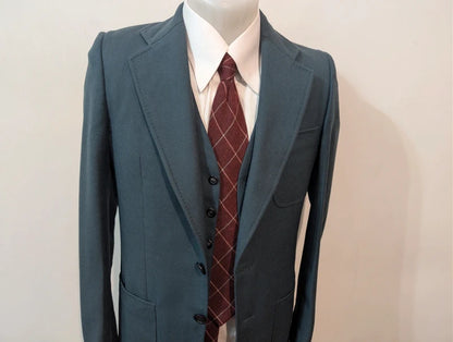 Prächtiger dreiteiliger marineblauer Wollanzug