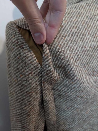 Rarissime veste de couleur beige en donegal tweed