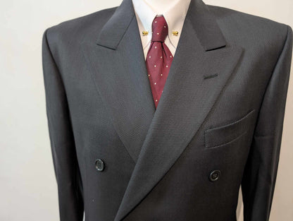 Incroyable costume croisé de couleurs gris anthracite en laine