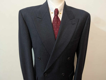 Sublime costume croisé bleu marine en laine