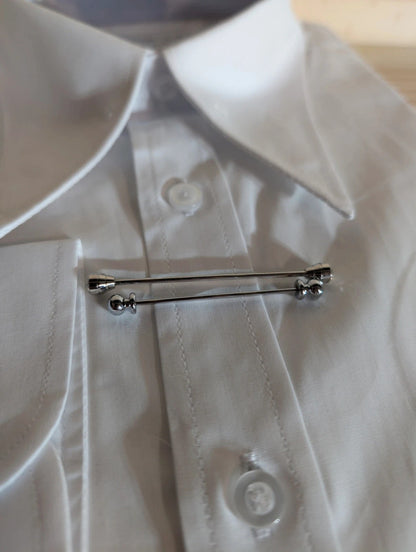 Cotton shirt with 10cm pin-point collar