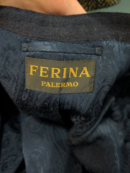 Wunderschöner marineblauer Zweireihermantel aus Wolle