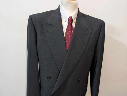 Classic gray wool double-breasted suit