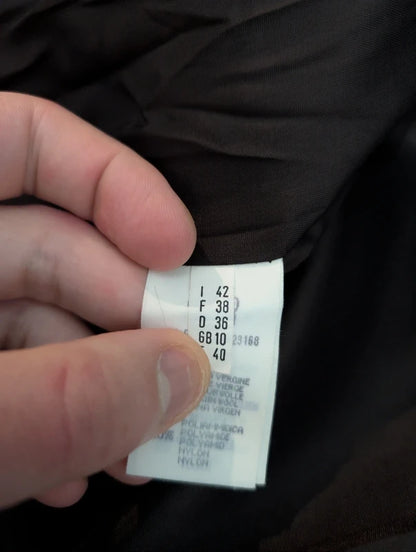 Eleganter, braun-violetter, zweireihiger Damenmantel