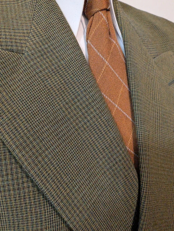 Prächtiger, zweireihiger grüner Wollanzug