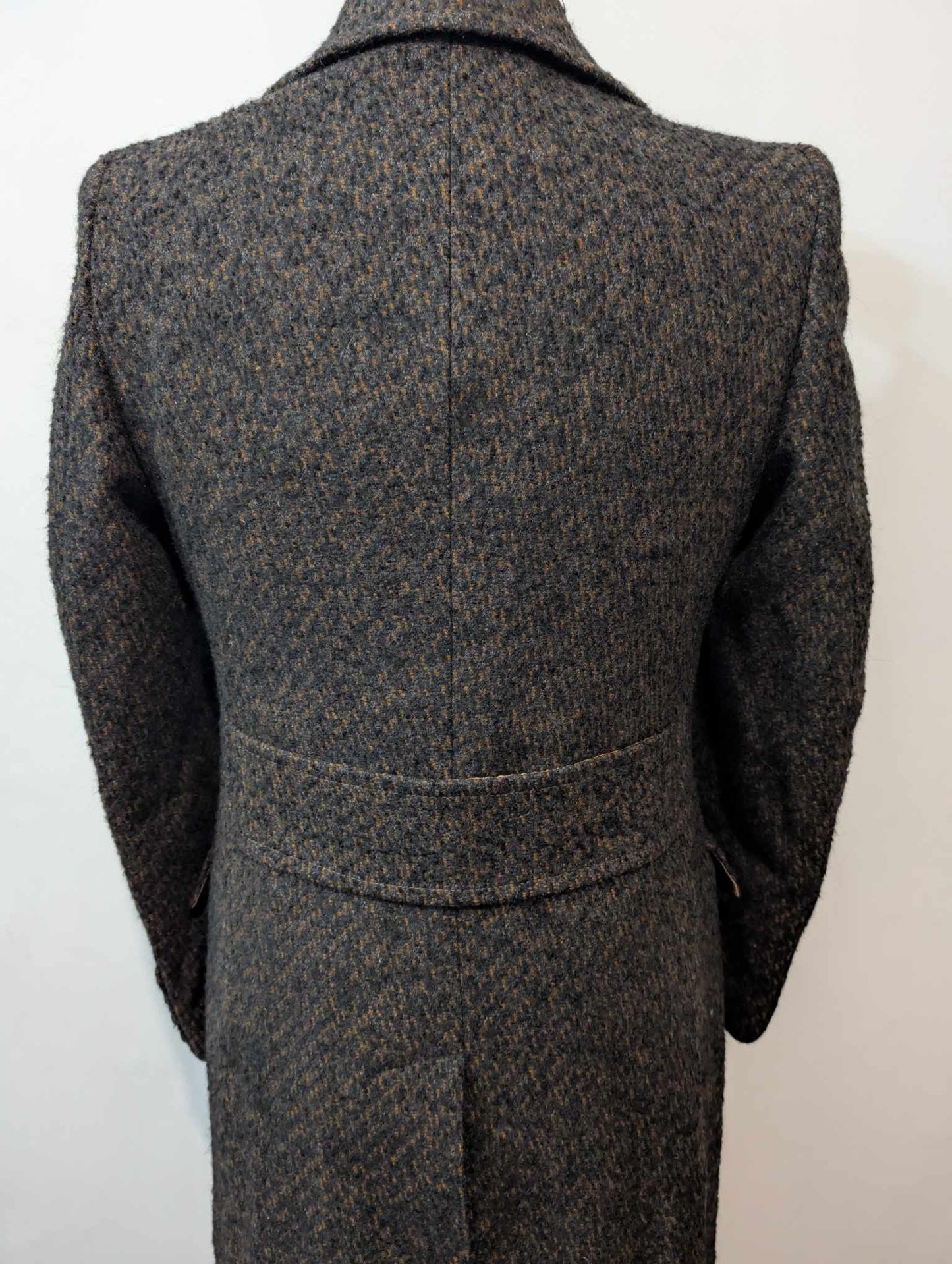 Élégant manteau marron en tweed