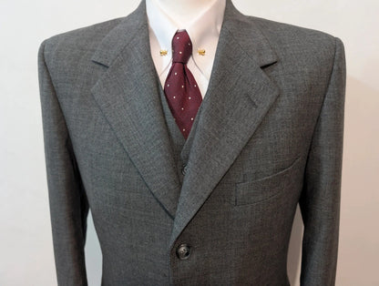 Classique costume 3 pieces gris en laine