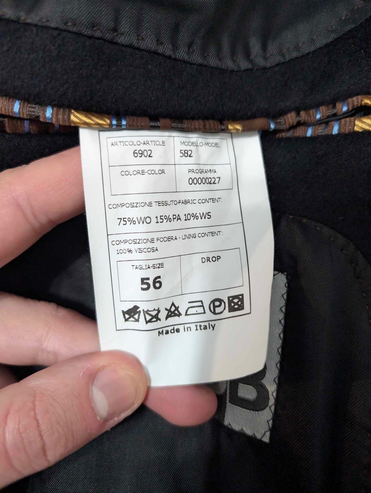 Wunderschöner schwarzer Wollmantel