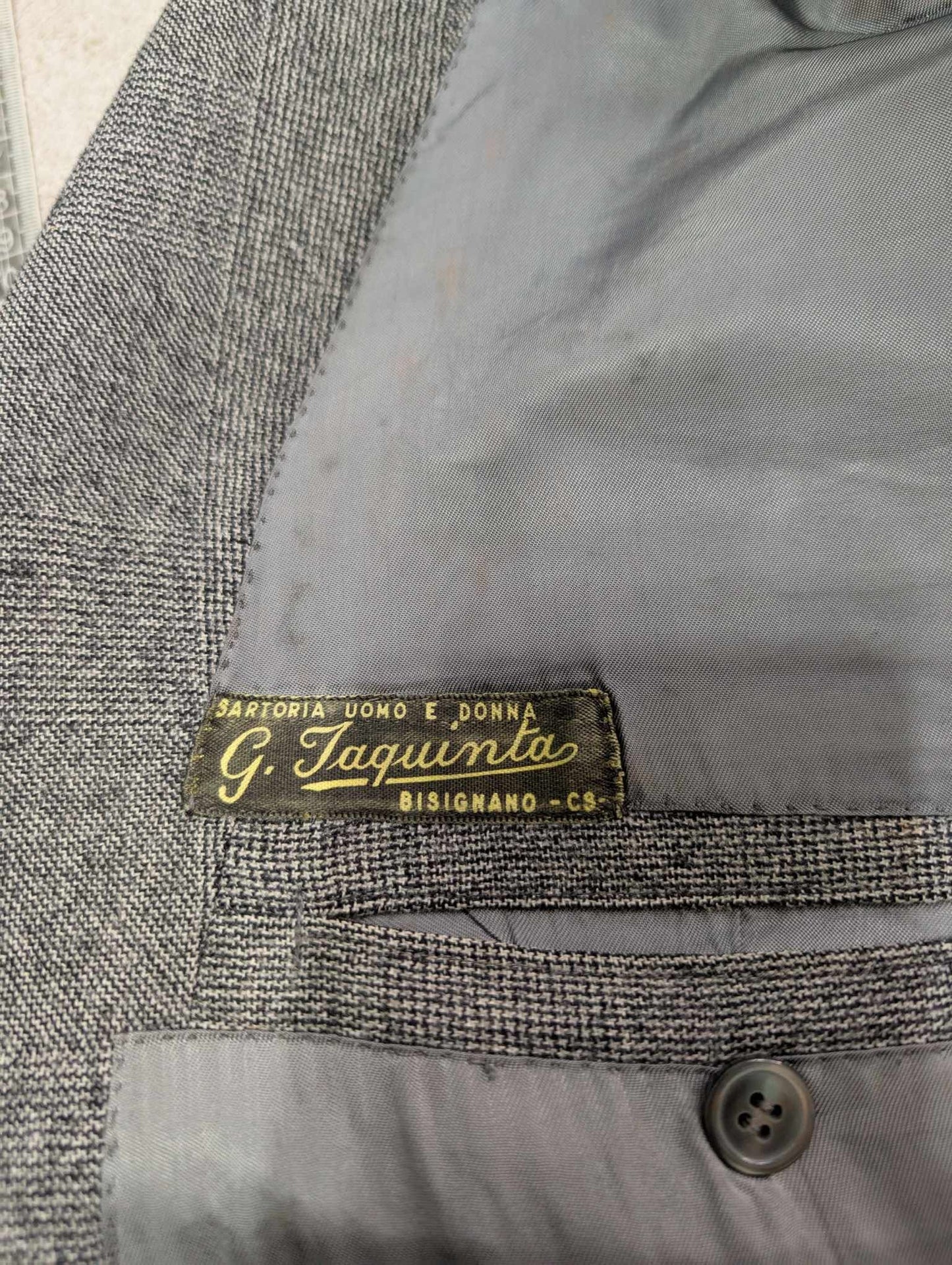 Ancien costume croisé bespoke en flanelle