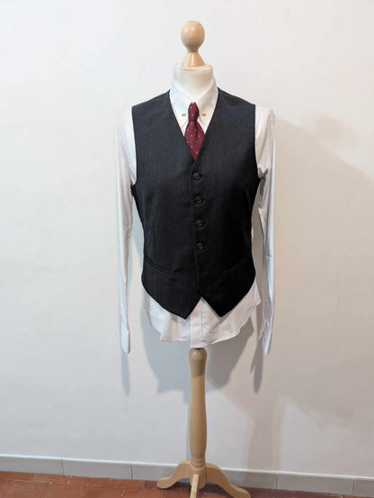 Majestueux costume 3 pièces gris en laine