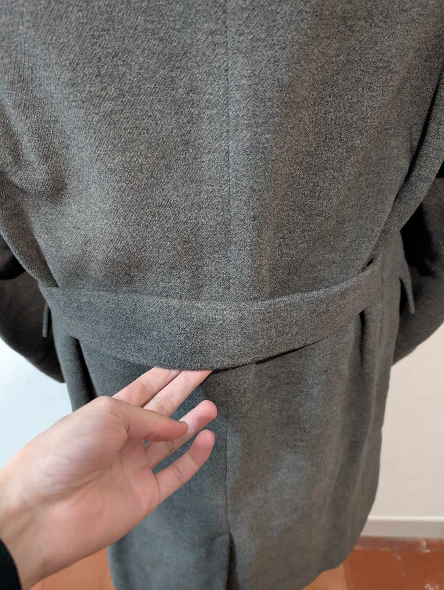 Ancien manteau croisé bespoke en laine épaisse