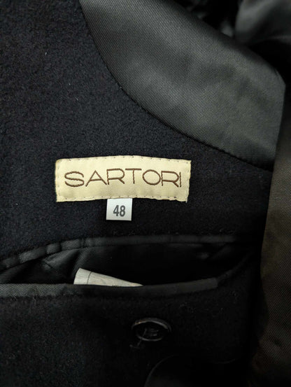 Élégant manteau noir en laine