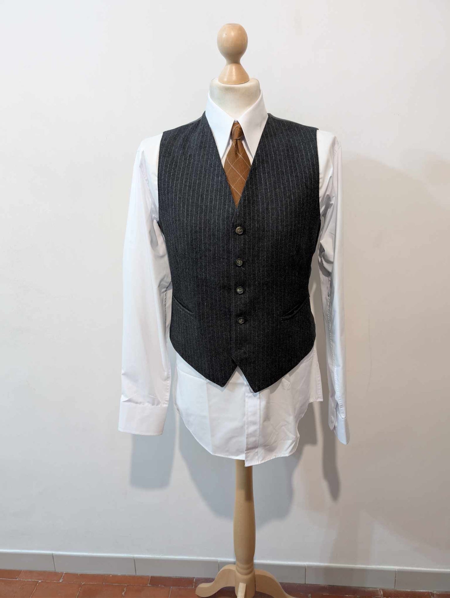 Incroyable costume 3 pièces pinstripe en flanelle lourde