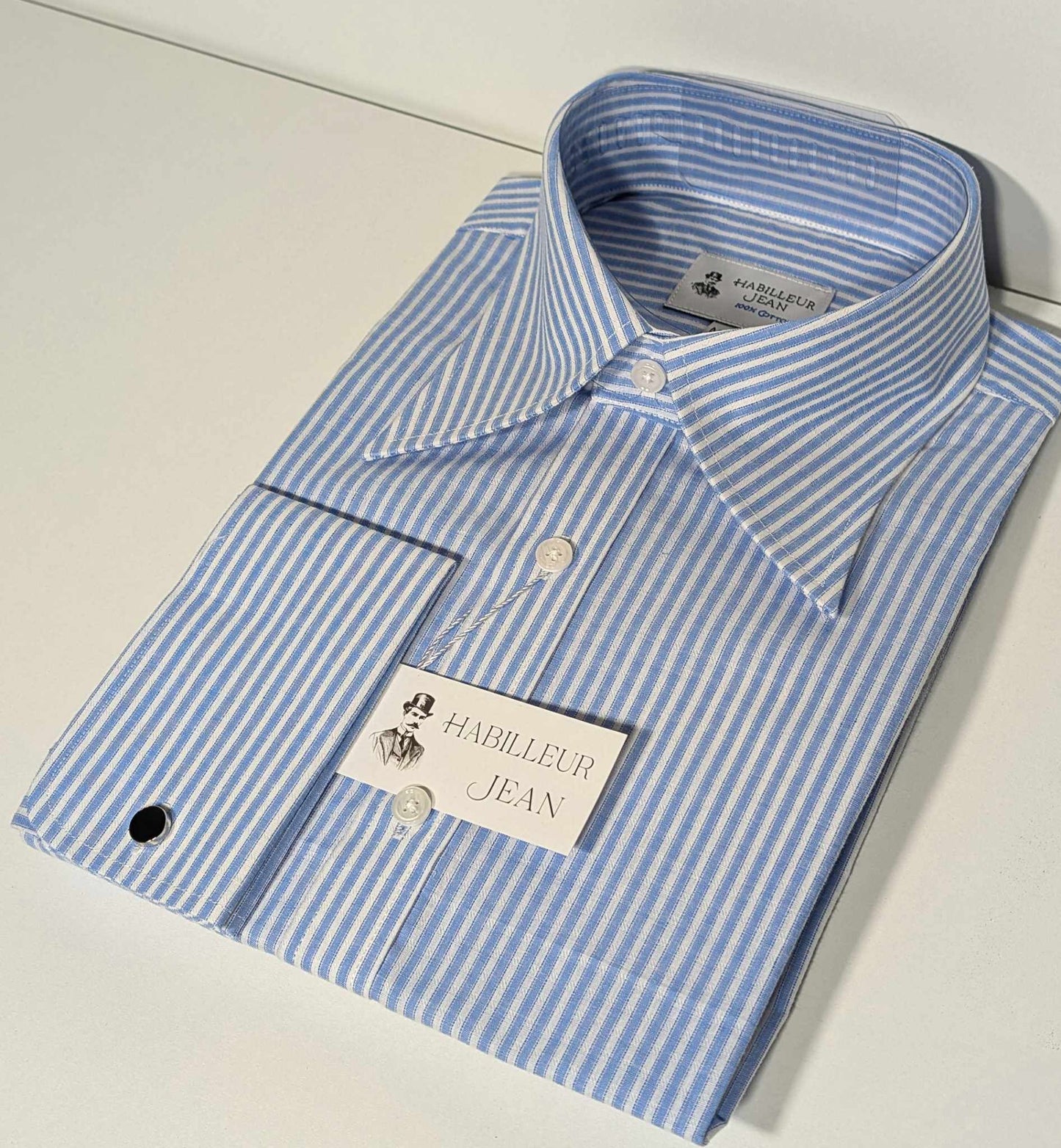 Chemise à rayure bleu 100% Coton