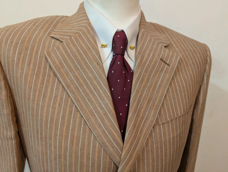 Chouet costume beige marron en lin