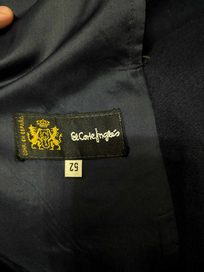 Classique manteau droit bleu marine en laine