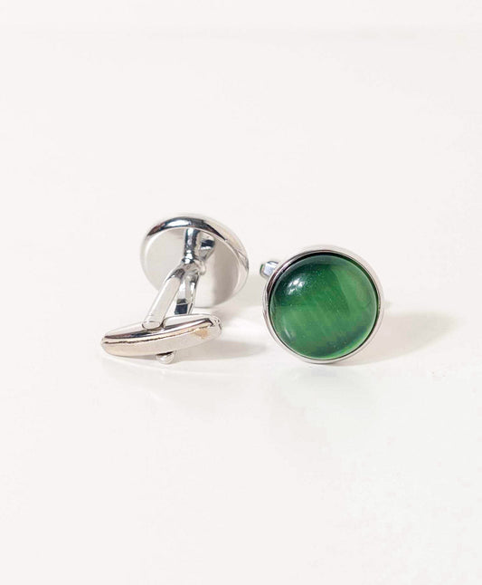 Boutons de manchette vintage vert émeraude