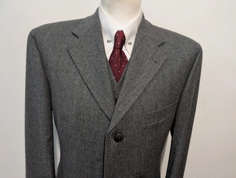Magnifique costume 3 pièces gris en flanelle