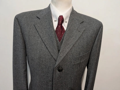 Magnifique costume 3 pièces gris en flanelle