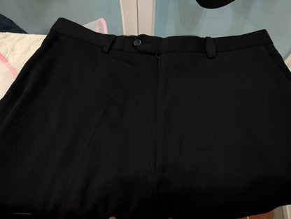 Dark black wool double-breasted suit