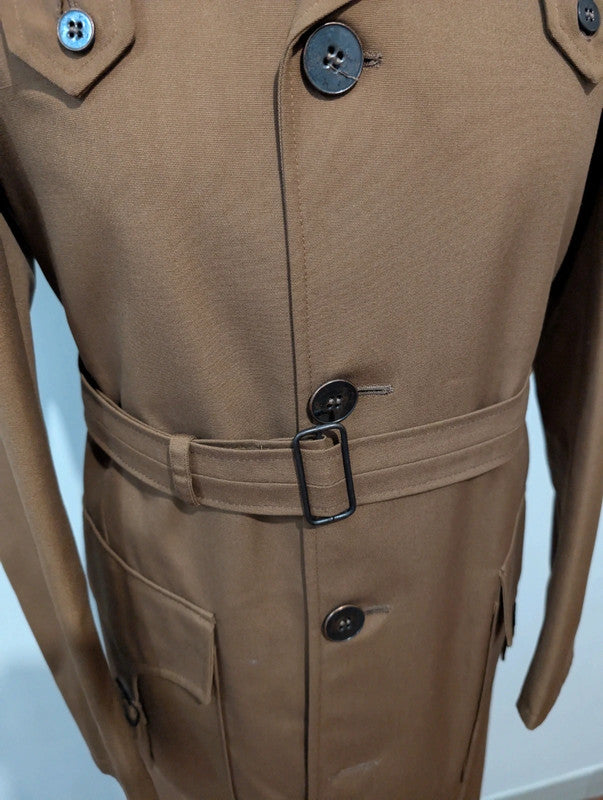 Fabuleux trench coat marron en laine