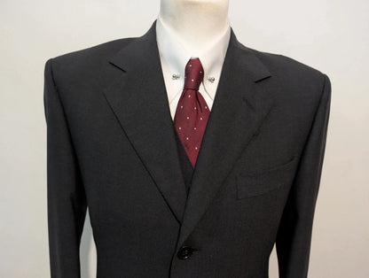 Classique costume 3 pièces gris en laine