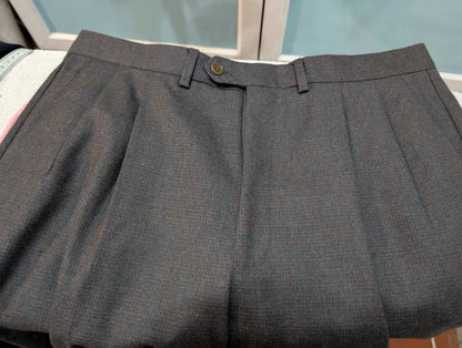 Sublime costume gris vert en flanelle de laine