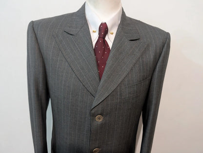 Furious gray wool pinstripe suit