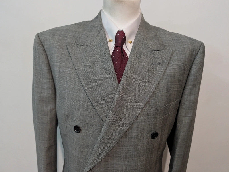 Splendide costume croisé gris en laine