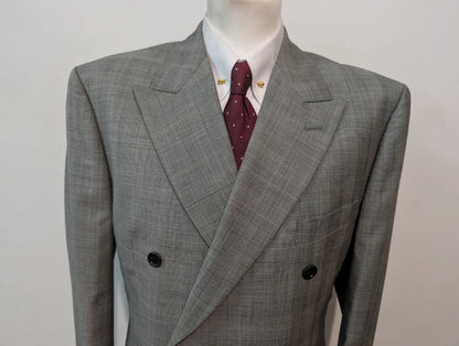 Splendide costume croisé gris en laine