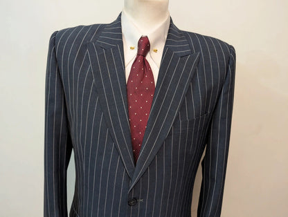Exceptional pinstripe suit in cold wool
