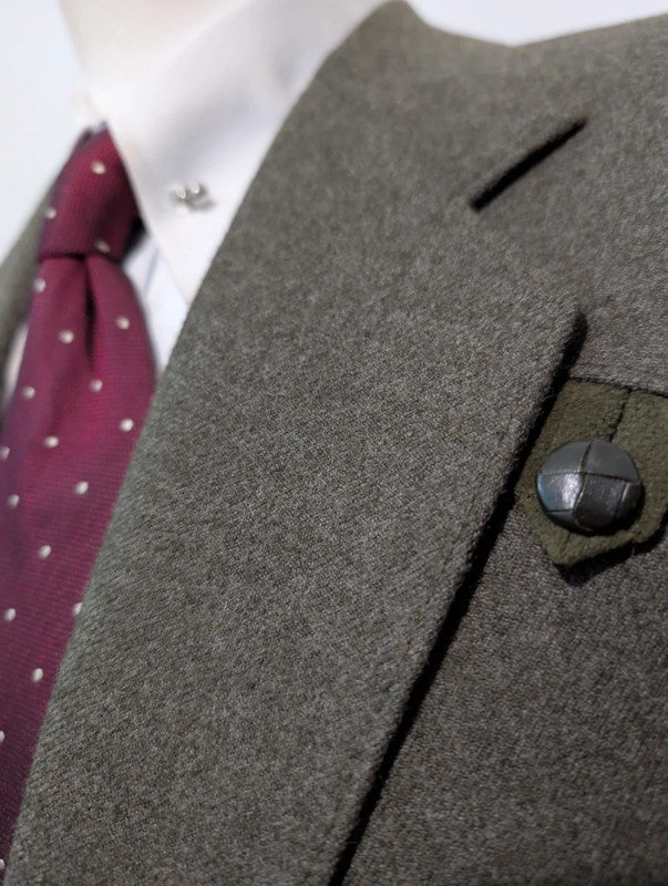 Impressionnante veste verte en flanelle lourde