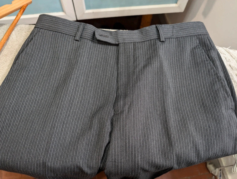 Original gray striped wool suit