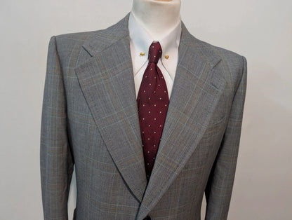 Exceptionnel costume gris a carreaux en laine