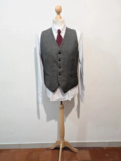 Classique costume 3 pièces gris en laine