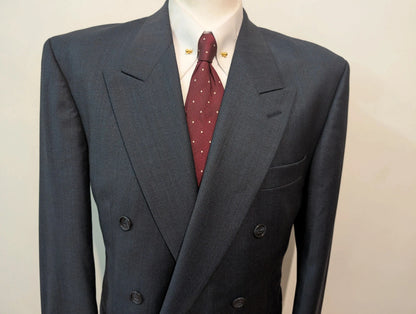 Magnifique costume croisé bleu en laine