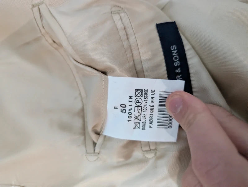 Beige linen suit