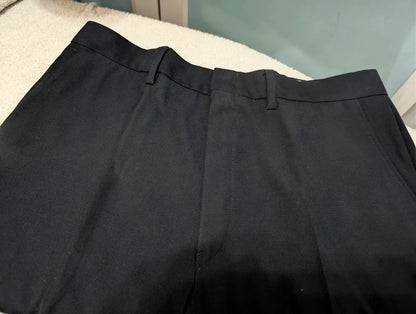 Exceptional navy blue three-piece wool suit
