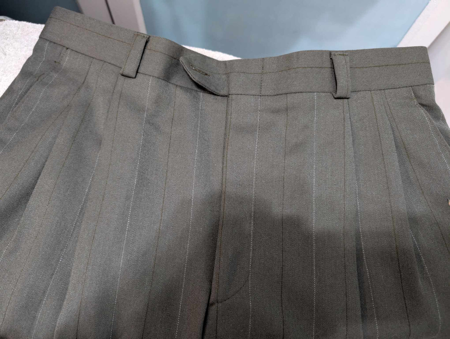 Fabuleux costume croisé chalkstripe en flanelle