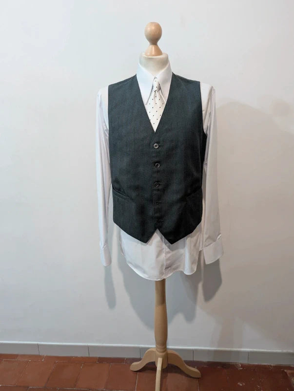 Fabuleux costume 3 pièces vert en laine épaisse