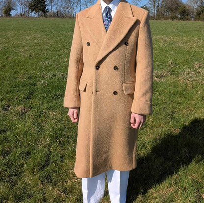 [Edition limité] Manteau croisé Camel en Laine/Alpaga