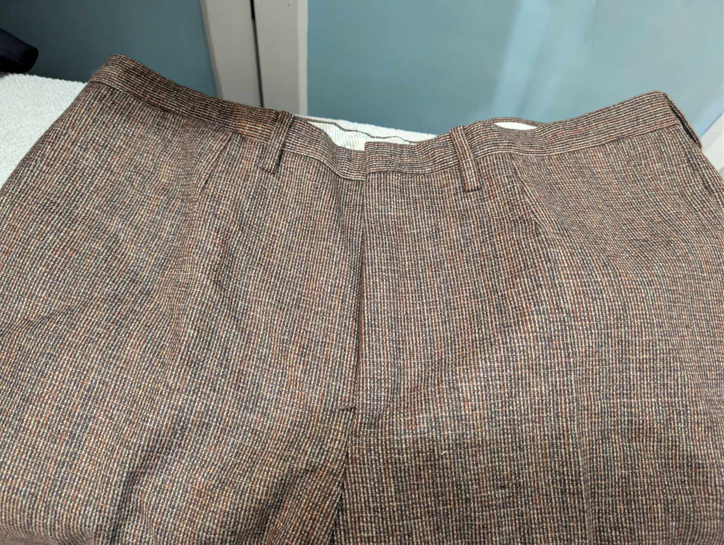 Génial costume 3 pièces marron en tweed