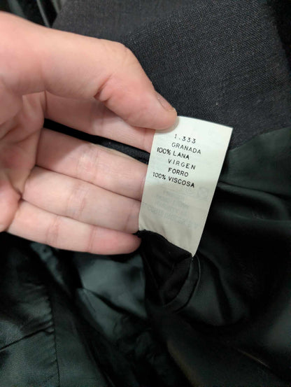 Classic gray wool double-breasted suit