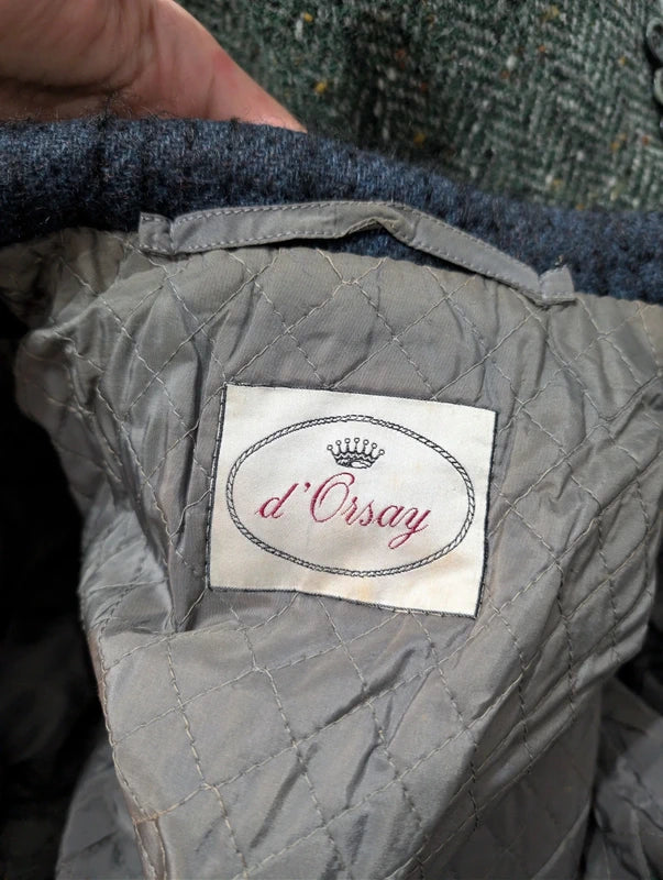 Wunderschöner marineblauer Tweedmantel