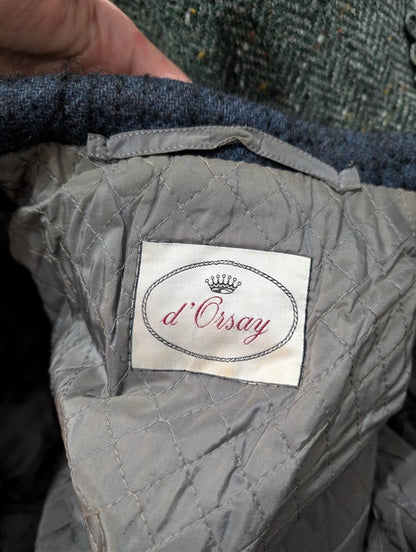 Wunderschöner marineblauer Tweedmantel