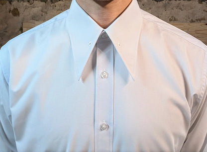 Cotton shirt with 10cm pin-point collar